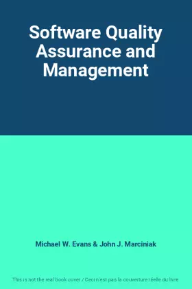 Couverture du produit · Software Quality Assurance and Management