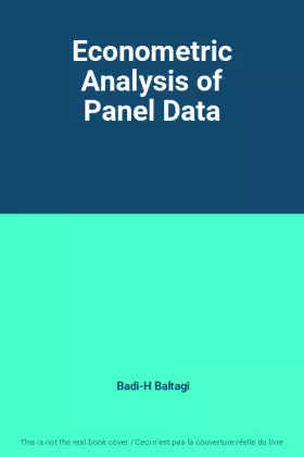 Couverture du produit · Econometric Analysis of Panel Data