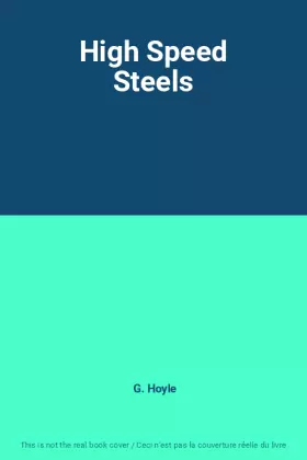 Couverture du produit · High Speed Steels