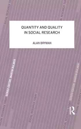 Couverture du produit · Quantity and Quality in Social Research