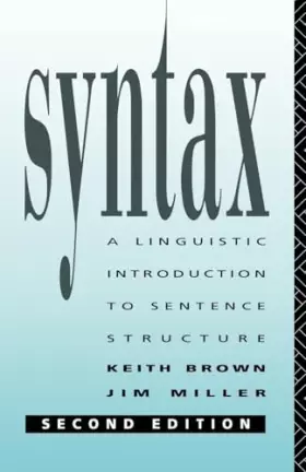 Couverture du produit · Syntax: A Linguistic Introduction to Sentence Structure