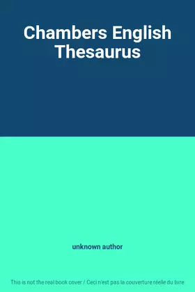 Couverture du produit · Chambers English Thesaurus