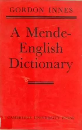 Couverture du produit · A Mende-English Dictionary