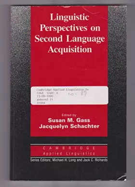 Couverture du produit · Linguistic Perspectives on Second Language Acquisition (Cambridge Applied Linguistics)