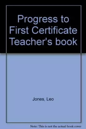 Couverture du produit · Progress to First Certificate Teacher's book