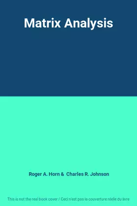 Couverture du produit · Matrix Analysis