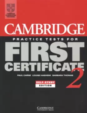 Couverture du produit · Cambridge Practice Tests for First Certificate 2 Self-study student's book