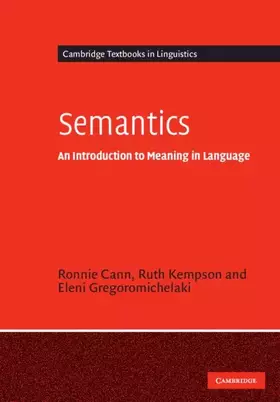Couverture du produit · Semantics: An Introduction to Meaning in Language (Cambridge Textbooks in Linguistics)