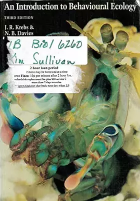 Couverture du produit · An Introduction to Behavioural Ecology
