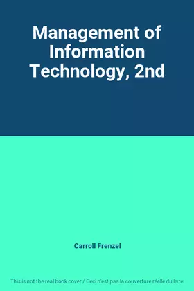 Couverture du produit · Management of Information Technology, 2nd