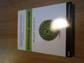 Couverture du produit · Statistical Analysis: Microsoft Excel 2010