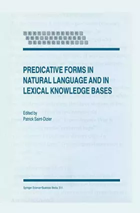 Couverture du produit · Predicative Forms in Natural Language and in Lexical Knowledge Bases