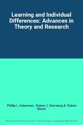 Couverture du produit · Learning and Individual Differences: Advances in Theory and Research