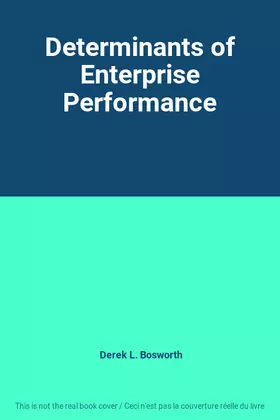 Couverture du produit · Determinants of Enterprise Performance