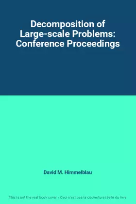 Couverture du produit · Decomposition of Large-scale Problems: Conference Proceedings