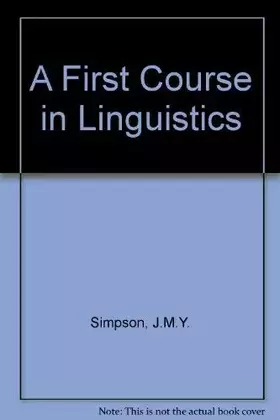 Couverture du produit · A First Course in Linguistics
