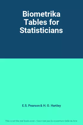 Couverture du produit · Biometrika Tables for Statisticians