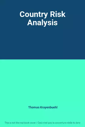 Couverture du produit · Country Risk Analysis