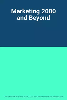 Couverture du produit · Marketing 2000 and Beyond