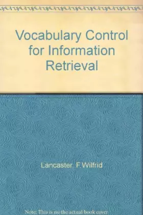 Couverture du produit · Vocabulary Control for Information Retrieval