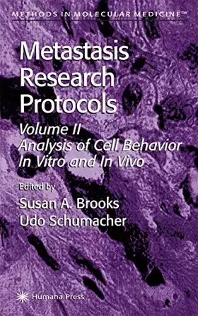 Couverture du produit · Metastasis Research Protocols (Methods in Molecular Medicine)