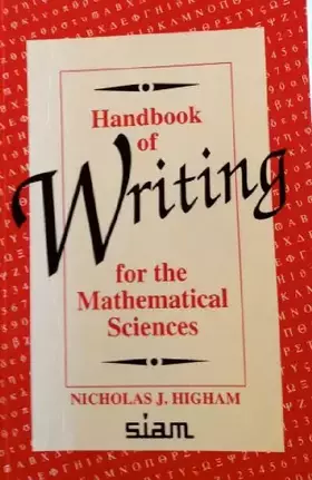 Couverture du produit · Handbook of Writing for the Mathematical Sciences