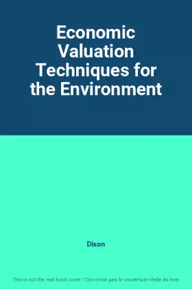 Couverture du produit · Economic Valuation Techniques for the Environment