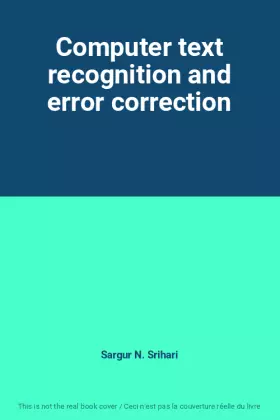 Couverture du produit · Computer text recognition and error correction