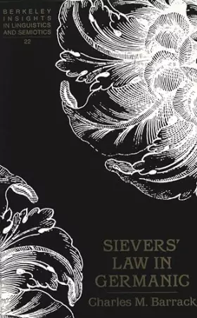 Couverture du produit · Sievers' Law in Germanic