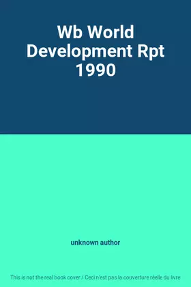 Couverture du produit · Wb World Development Rpt 1990