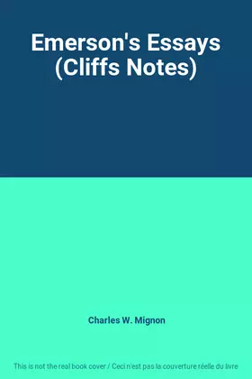 Couverture du produit · Emerson's Essays (Cliffs Notes)