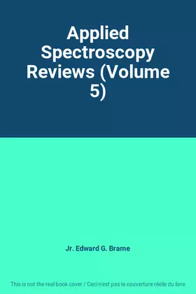 Couverture du produit · Applied Spectroscopy Reviews (Volume 5)