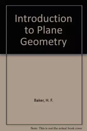 Couverture du produit · Introduction to Plane Geometry