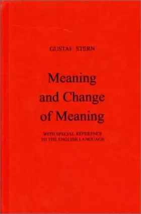 Couverture du produit · Meaning and Change of Meaning
