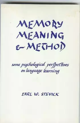 Couverture du produit · Memory, Meaning and Method