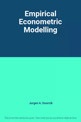 Couverture du produit · Empirical Econometric Modelling
