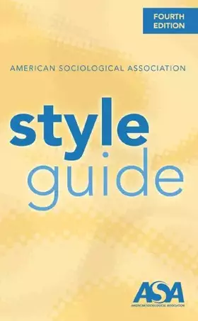 Couverture du produit · American Sociological Association Style Guide
