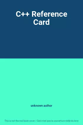 Couverture du produit · C++ Reference Card