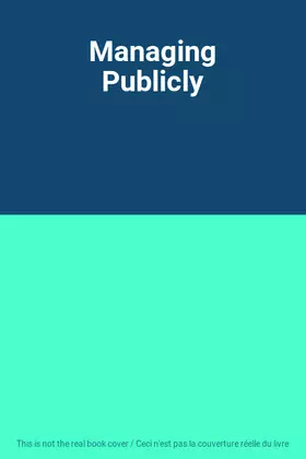 Couverture du produit · Managing Publicly
