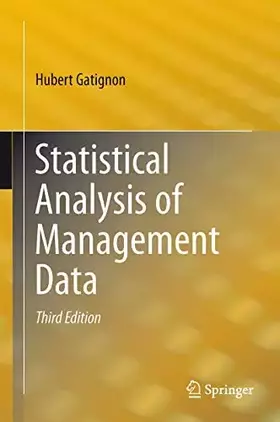 Couverture du produit · Statistical Analysis of Management Data
