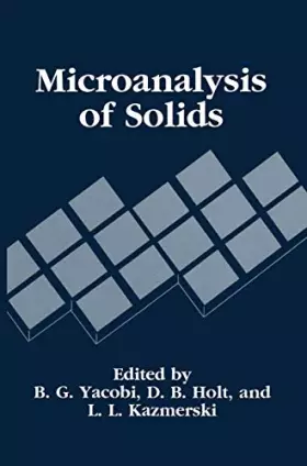 Couverture du produit · Microanalysis of Solids