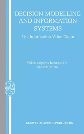 Couverture du produit · Decision Modelling and Information Systems: The Information Value Chain