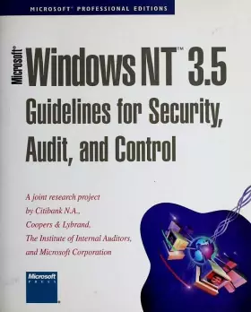 Couverture du produit · Microsoft Windows NT 3.5: Guidelines for Security, Audit, and Control (Microsoft Professional Editions)