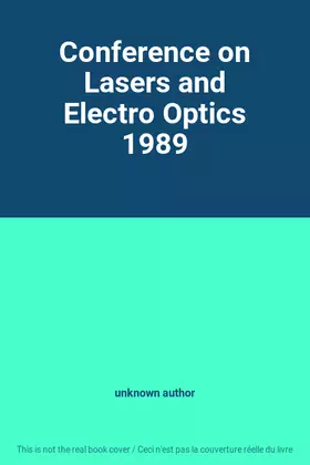 Couverture du produit · Conference on Lasers and Electro Optics 1989