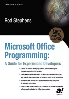Couverture du produit · Microsoft Office Programming: A Guide for Experienced Developers