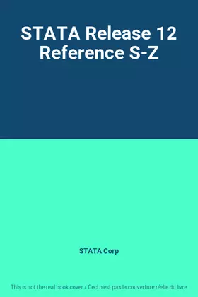 Couverture du produit · STATA Release 12 Reference S-Z