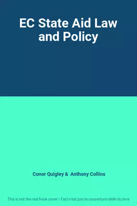 Couverture du produit · EC State Aid Law and Policy