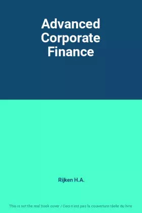 Couverture du produit · Advanced Corporate Finance