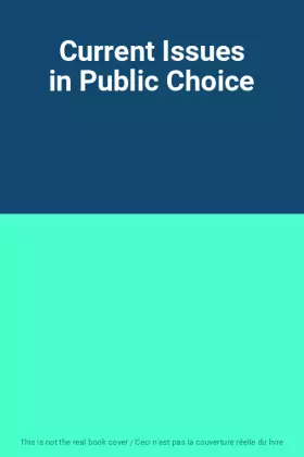 Couverture du produit · Current Issues in Public Choice