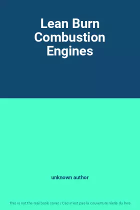 Couverture du produit · Lean Burn Combustion Engines